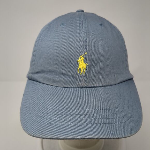 Polo Ralph Lauren Slideback Hat Blue One Size Small Pony Leather Strap - Picture 2 of 8